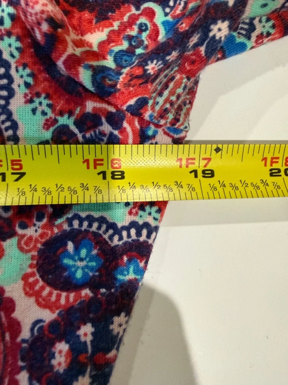 LuLaRoe Red and Blue Paisley Nicole Scoop-Neck Dress, Large - Picture 6 of 7